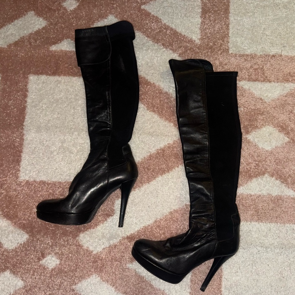 Stuart Weitzman Black Heeled Boots
